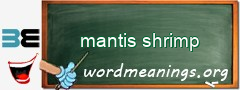 WordMeaning blackboard for mantis shrimp